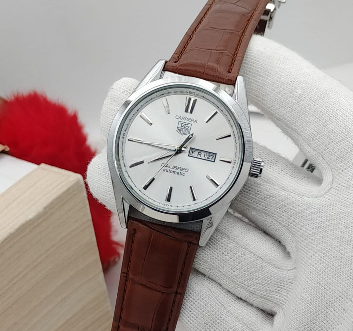 Carrera Calibre 5 - Luxury Swiss Watch With Leather Strap - Image 5
