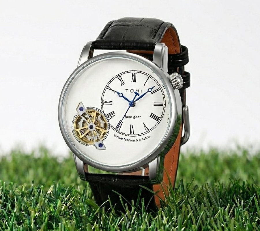 Elegant Quartz Watch with Double Strap & Waterproof